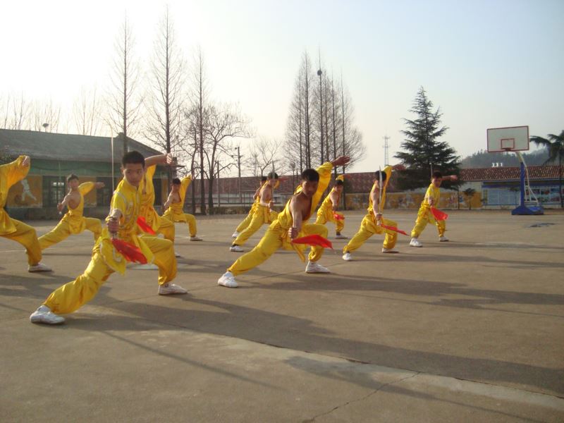 鸡公山武校集体刀表演